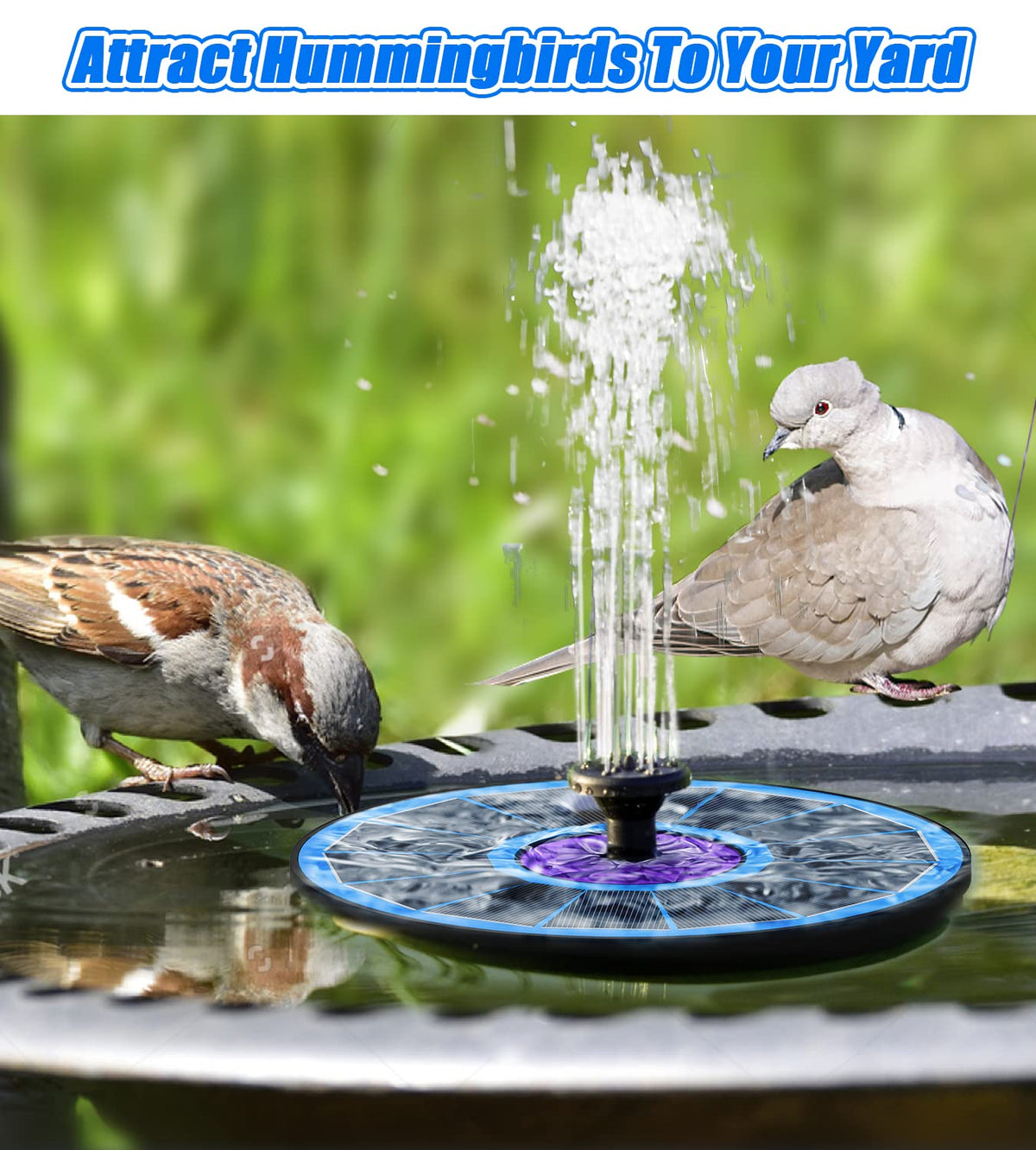 SZMP Solar Fountain glass design enhances outdoor decor with premium look.