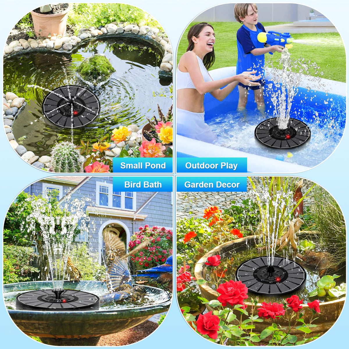 SZMP Solar Fountain bird bath decor adds garden ambiance