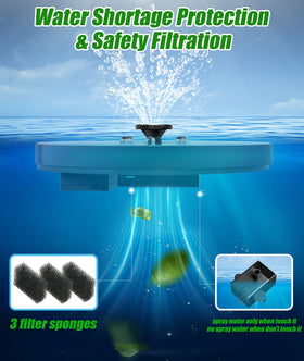 SZMP Solar Fountain complete setup for easy pond installation.