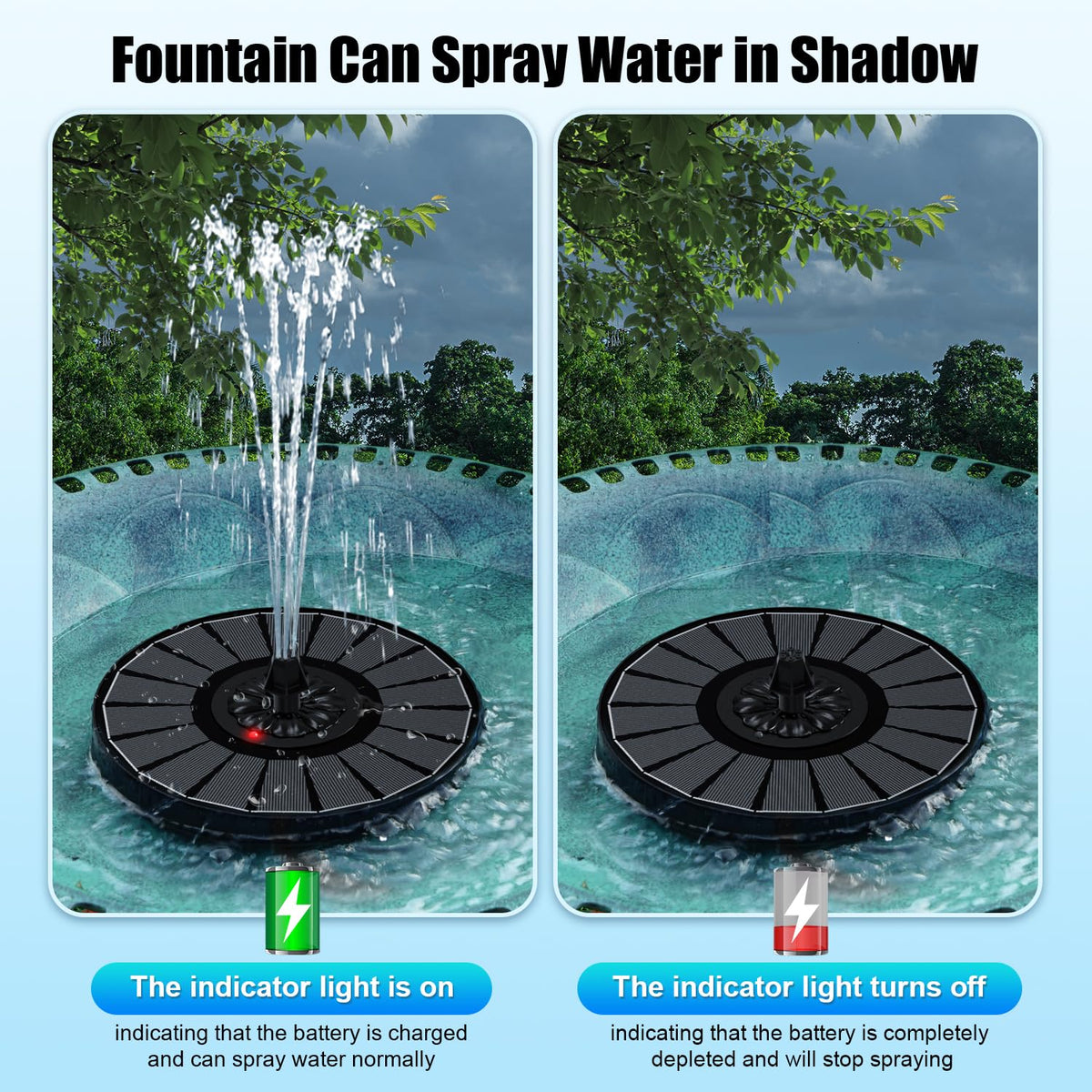 SZMP Solar Fountain cloudy-day activation demonstrates continued operation