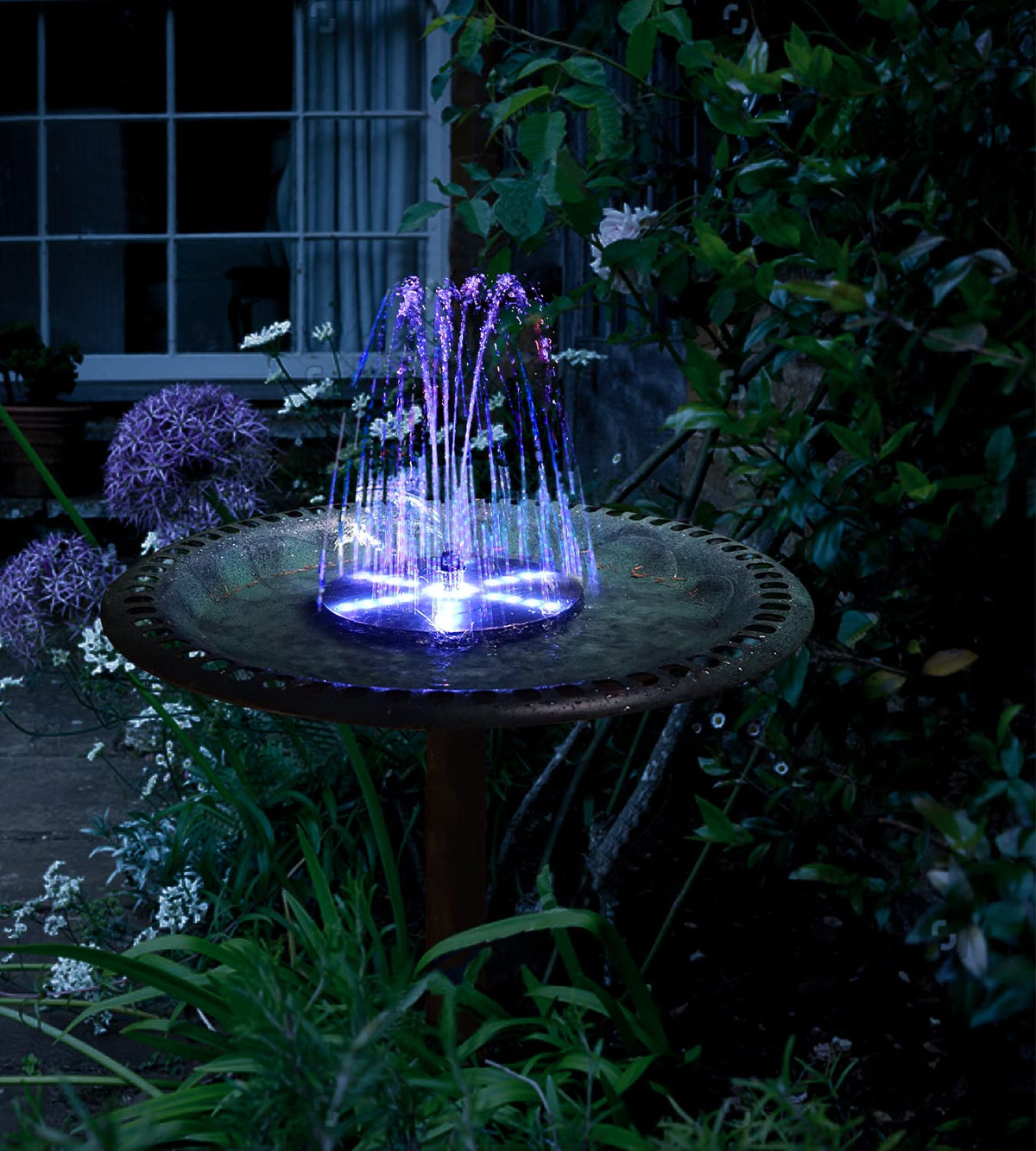 SZMP Solar Fountain filter protection guards the pump against debris for longevity.