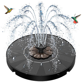 SZMP solar fountain with four fixed rods for stable garden display.