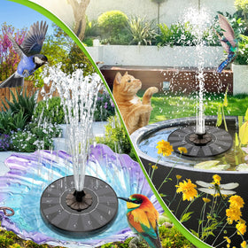 SZMP solar fountain in a garden setting demonstrating graceful water art.