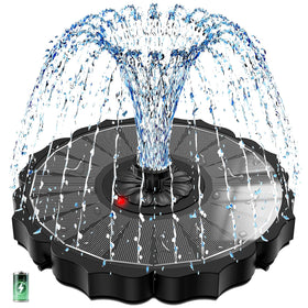 SZMP Solar Fountain with glass panel 8inch for faster charging in sunny or cloudy conditions