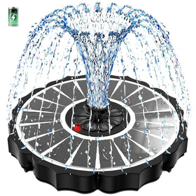SZMP Solar Fountain with 8-inch glass panel delivers faster charging and stronger pump flow.