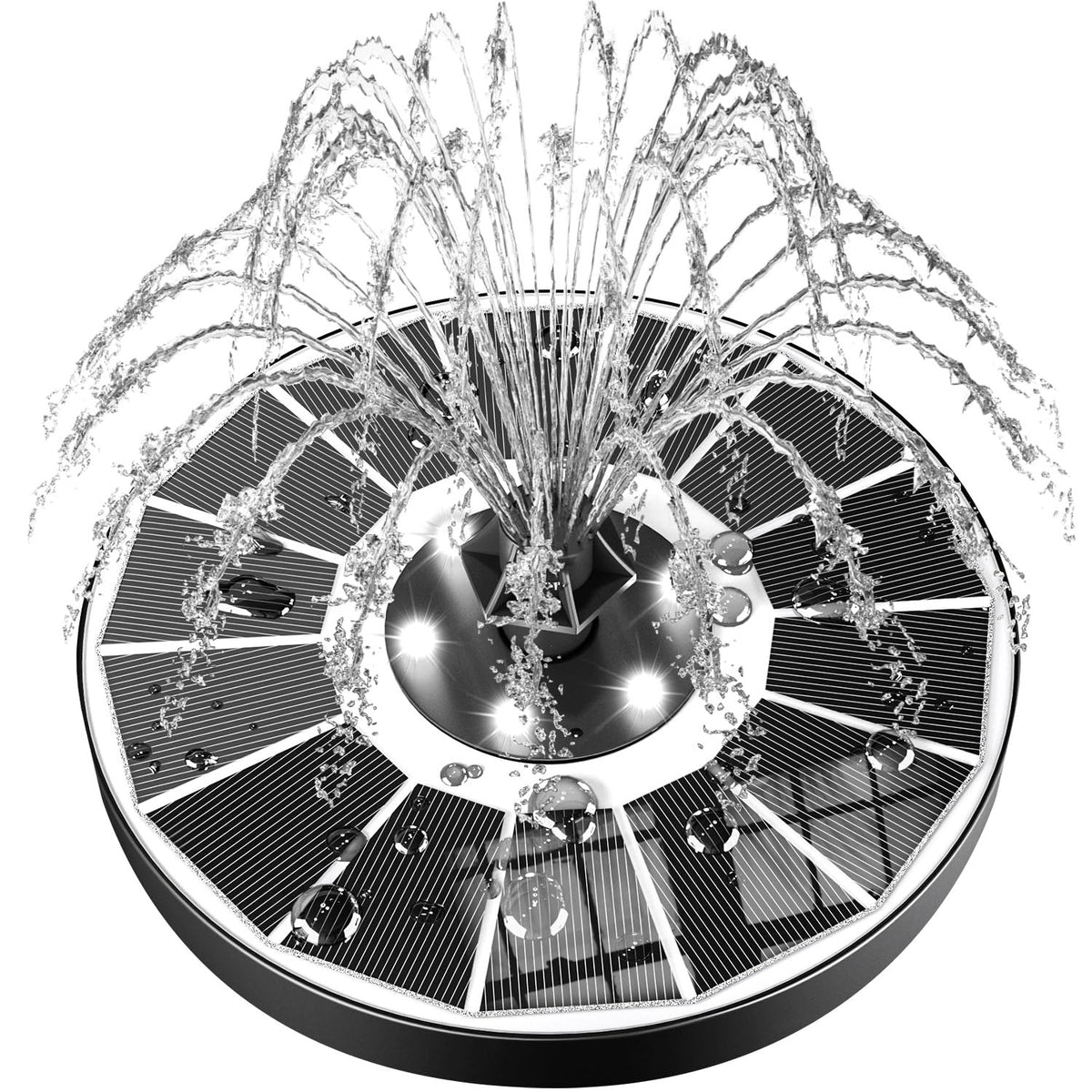 SZMP Solar Fountain glass panel for a durable outdoor water display.