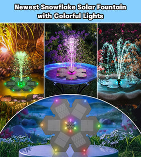 SZMP Solar Fountain seven nozzles offer diverse spray patterns for a dynamic water feature