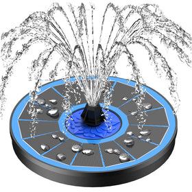 SZMP solar panel powering the fountain under sun for effortless outdoor display.