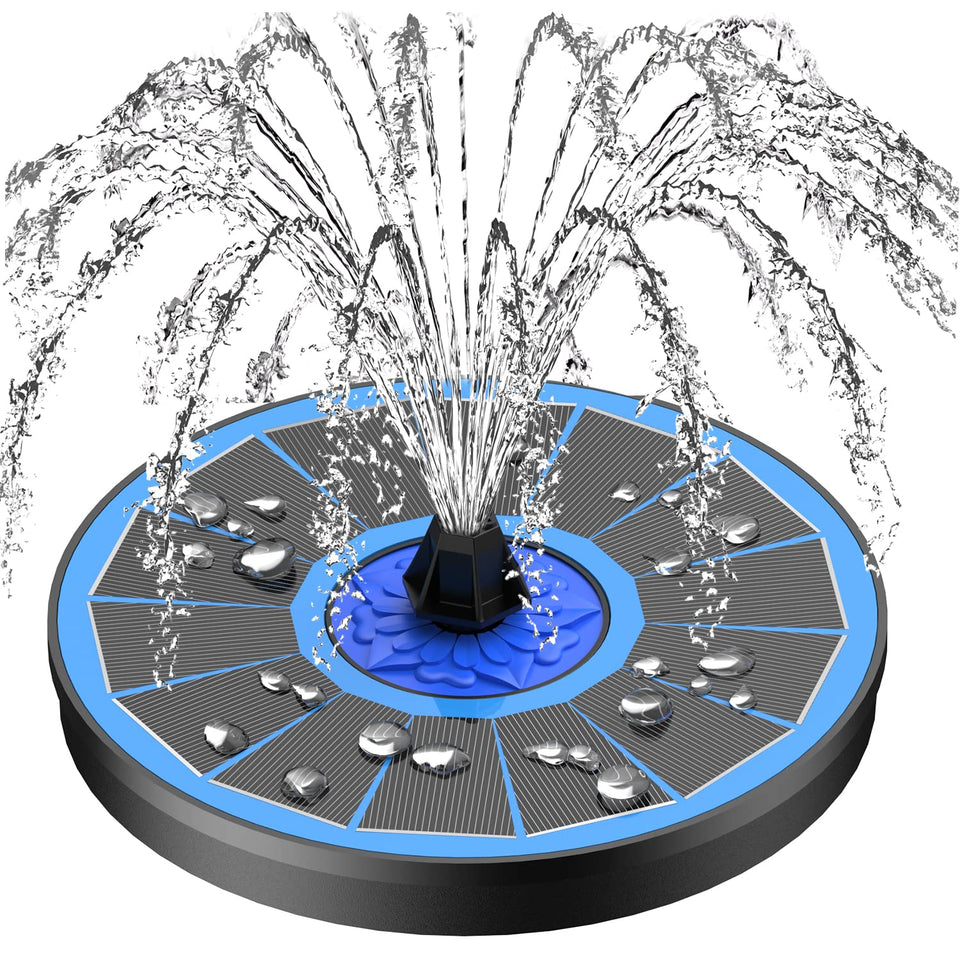 SZMP solar panel powering the fountain under sun for effortless outdoor display.