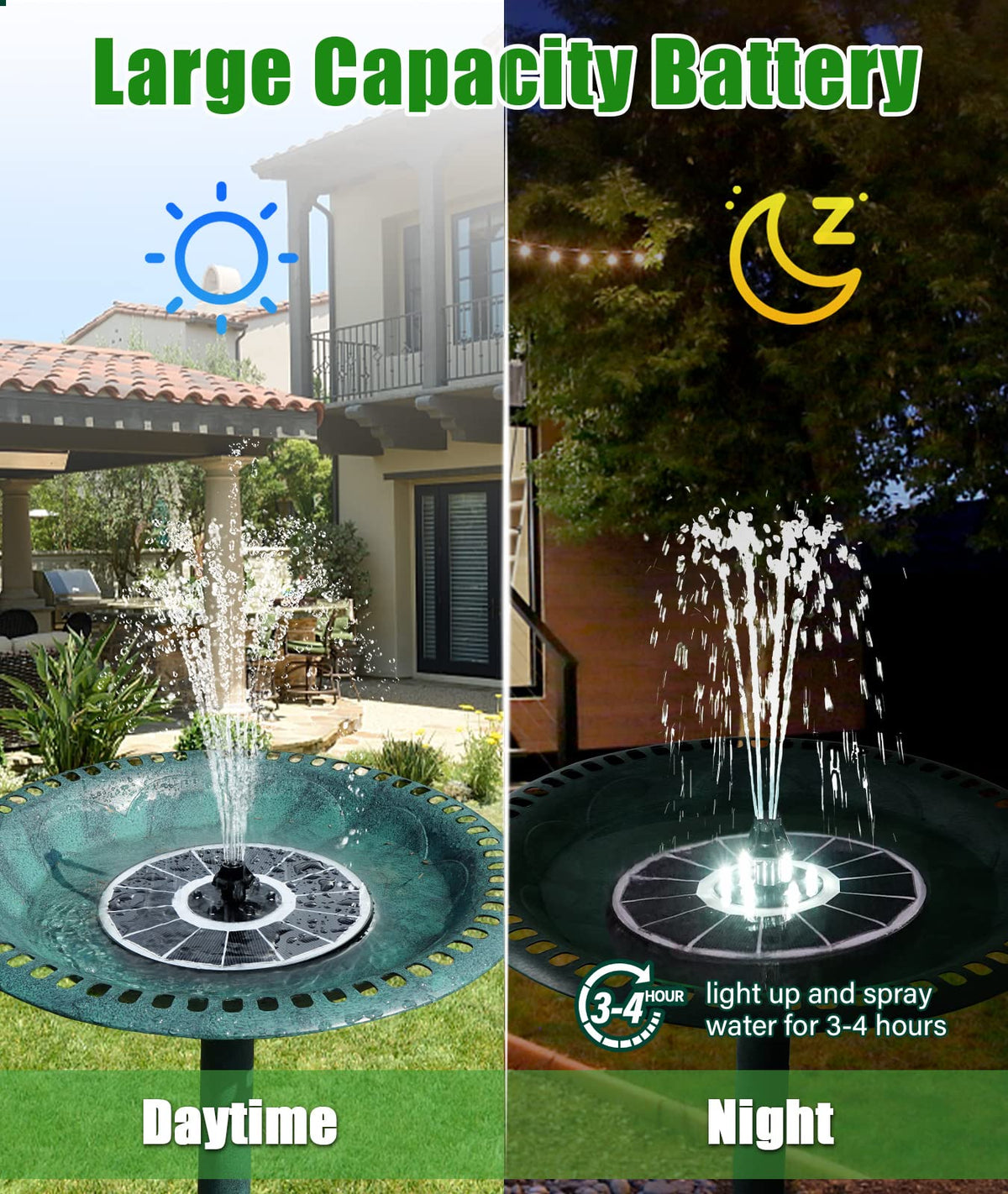 SZMP Solar Fountain water level sensor protecting against dry running during use.