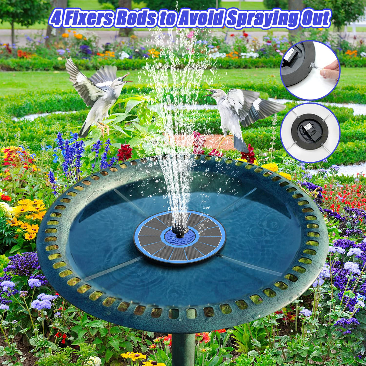 SZMP solar water pump activates in sun for dynamic water jets.