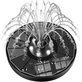 SZMP solar fountain with 100% glass panel for durable outdoor use.