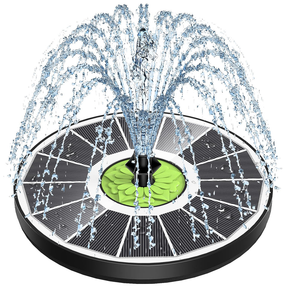 SZMP Upgraded Glass Panel Solar Fountain with a clear panel for a durable garden display
