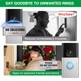 SZTGR doorbell cover on right installation; easy, unobtrusive notice for deliveries.