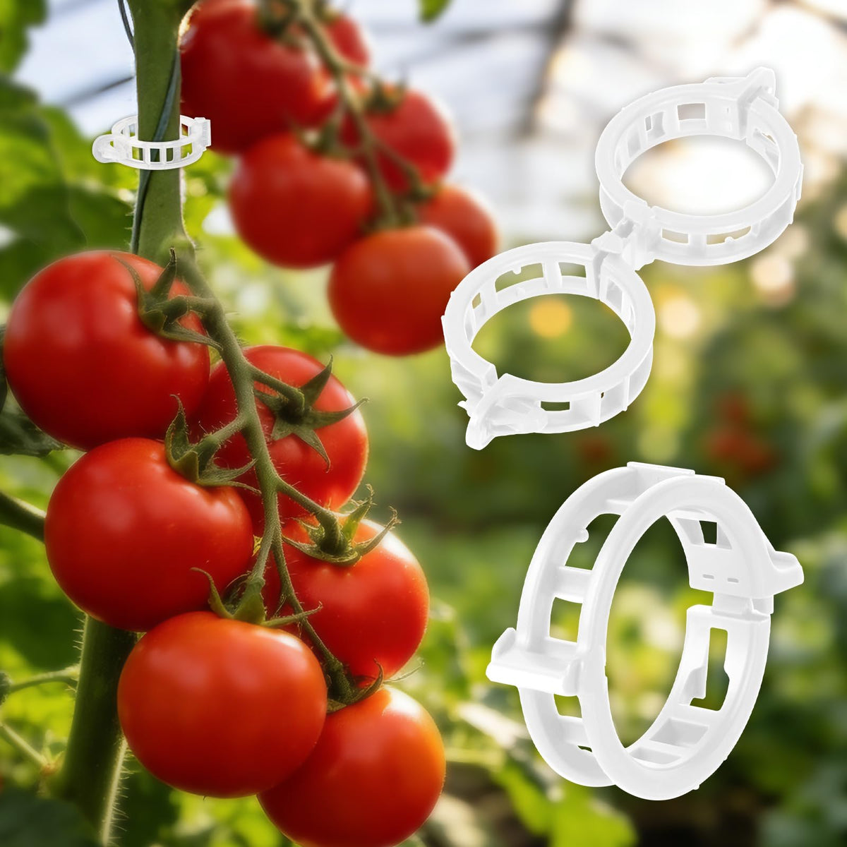 SZUAH 300Pcs tomato clips with 1-inch opening secure thick stems for tomatoes and grapes