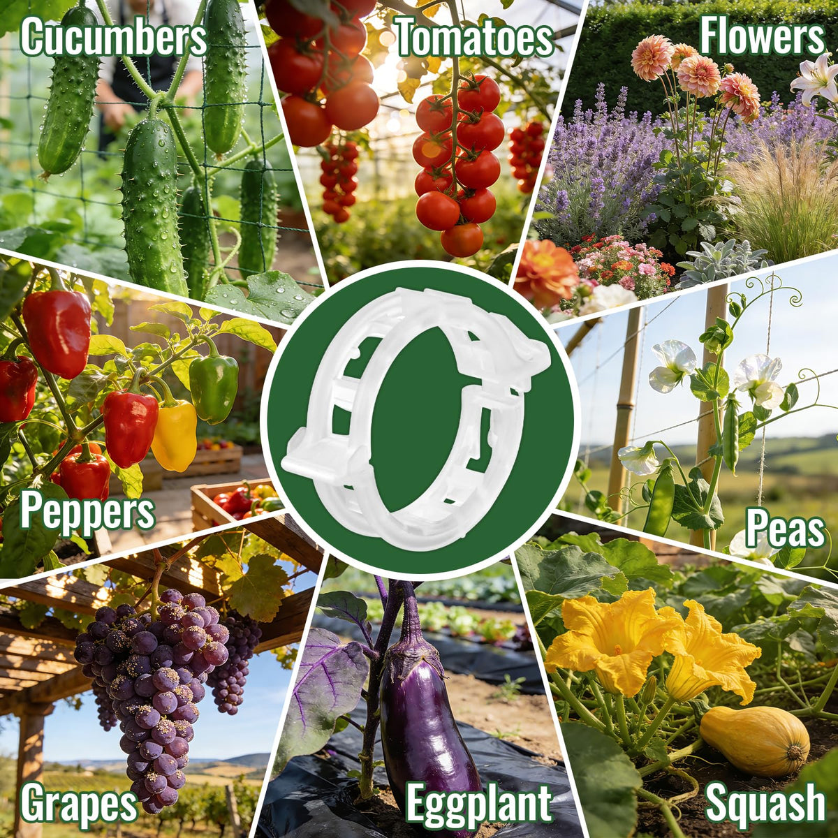 SZUAH gentle-on-stems trellis clip protects delicate vines while supporting growth