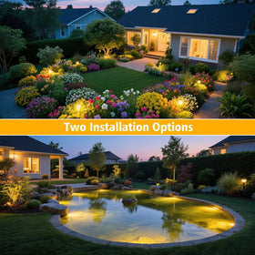 T-SUN IP68 submersible pond lights resist rain and immersion.