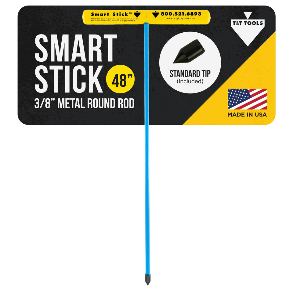 T&T Tools 48-inch Smart Stick steel probe for locating buried utilities in plumbing and landscaping.