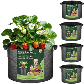 T4U 10-gallon grow bag with handles, front view for easy transport in gardens