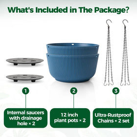T4U blue planter can hang or rest on a surface