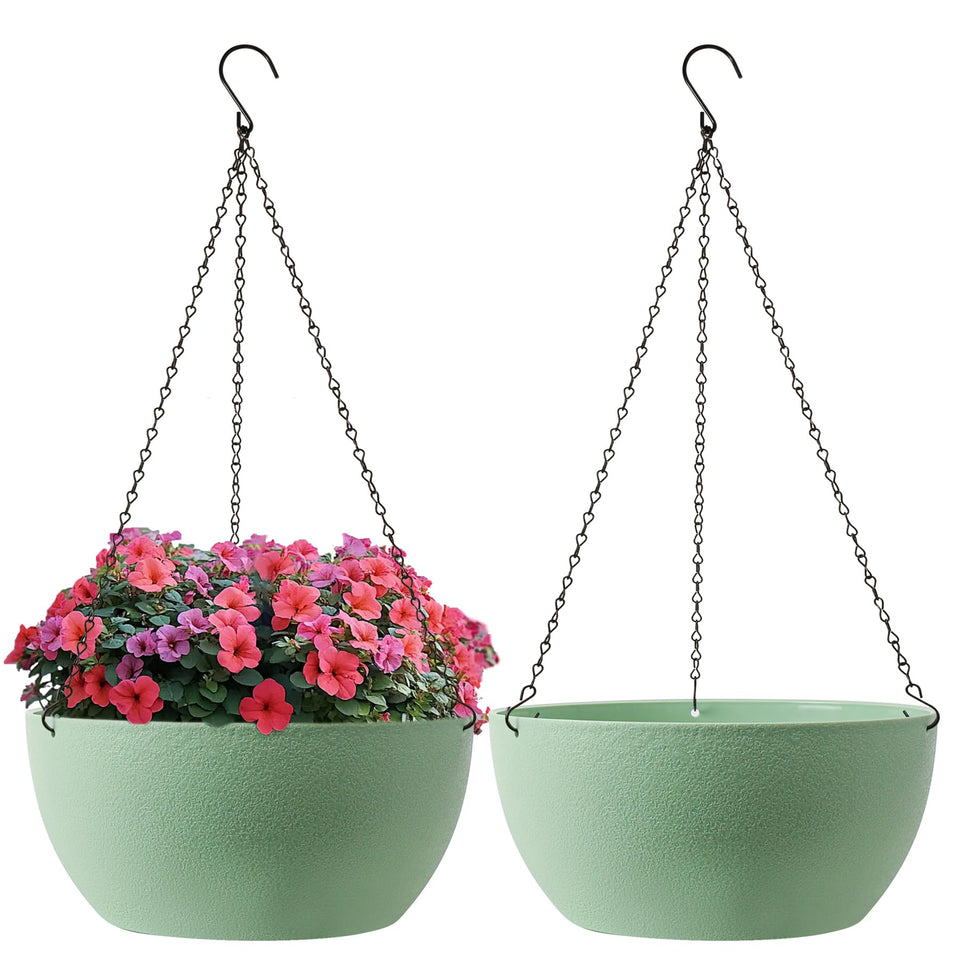 T4U 12-inch speckled white hanging planter for vibrant indoor decor.