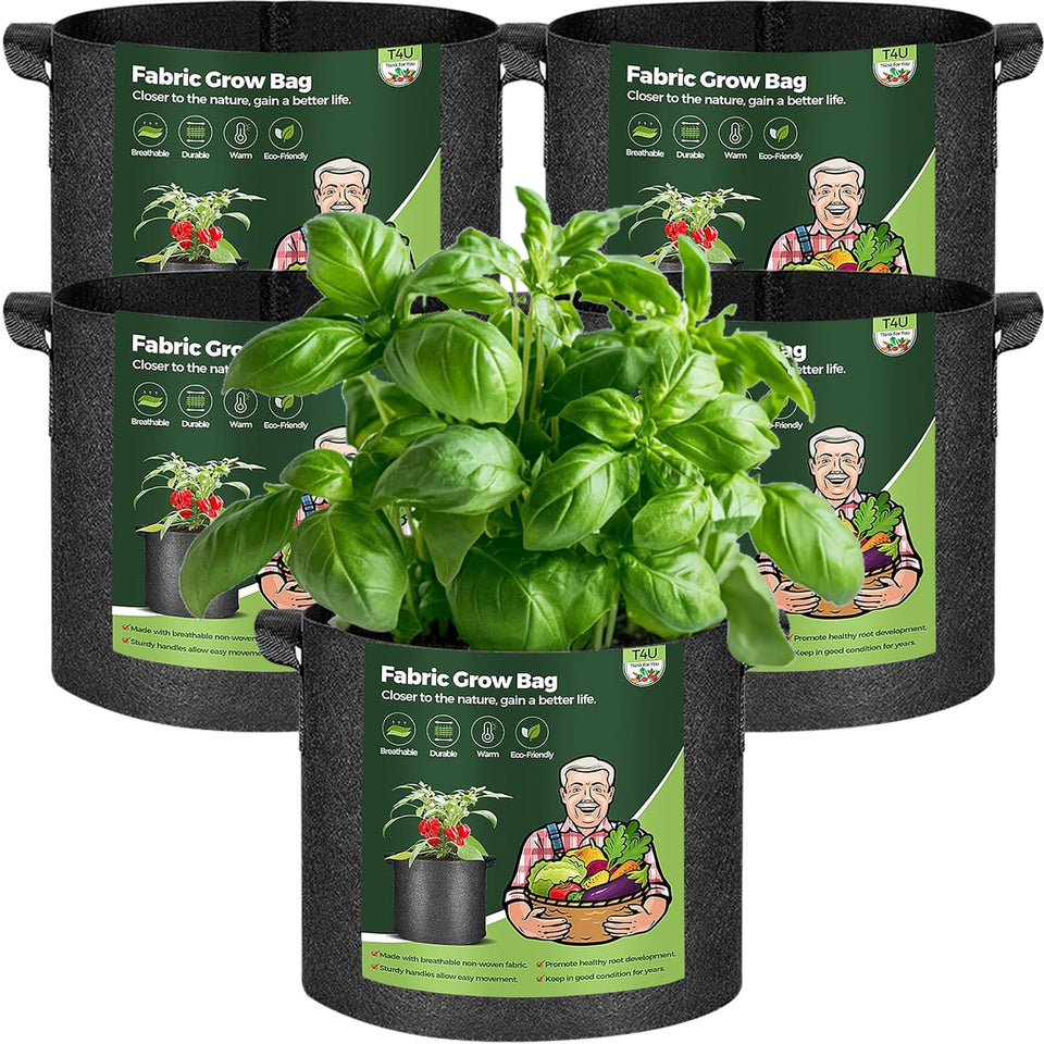 T4U 1 gallon grow bag with reinforced handles for easy transport