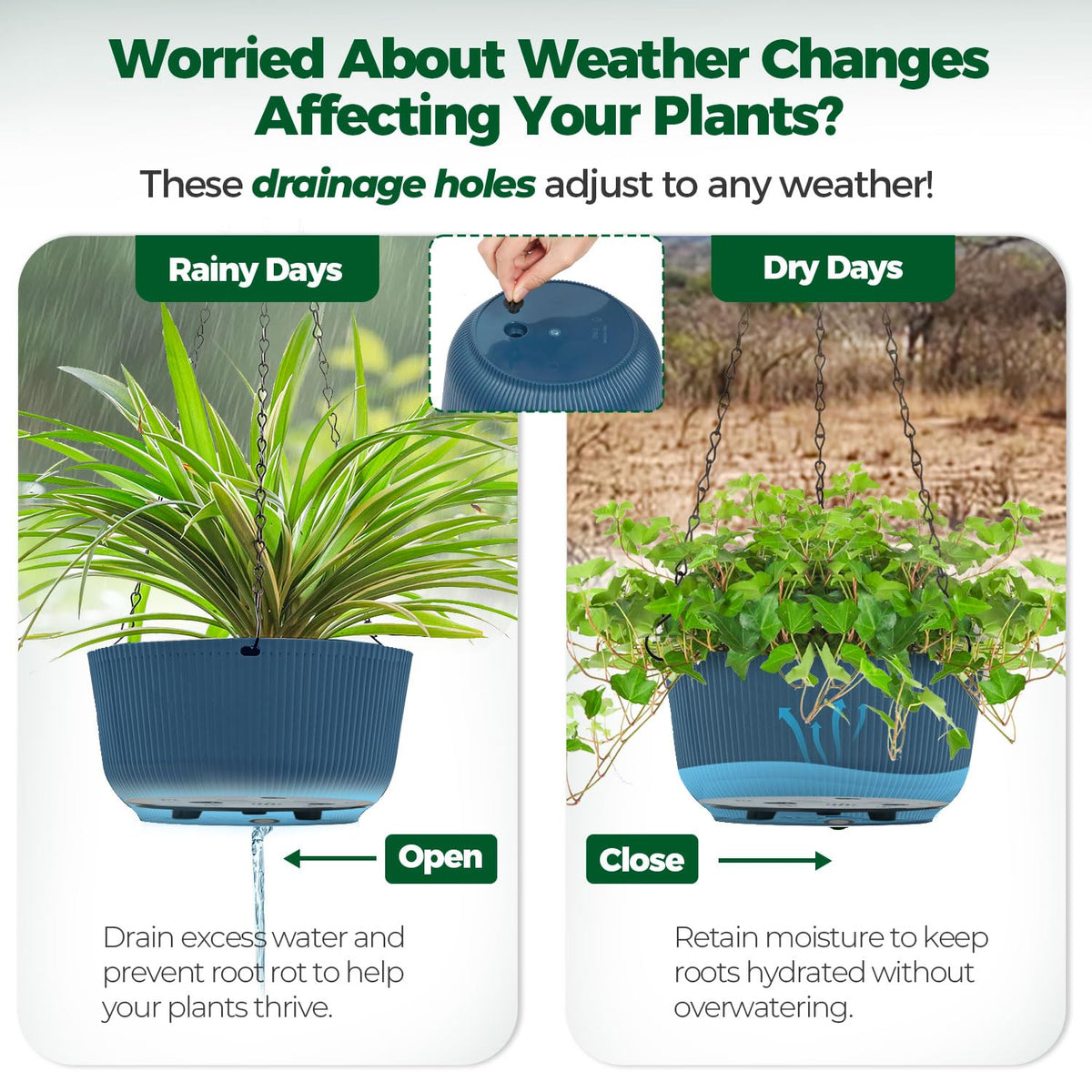 T4U 2-in-1 planter blue, hang or place on a table.