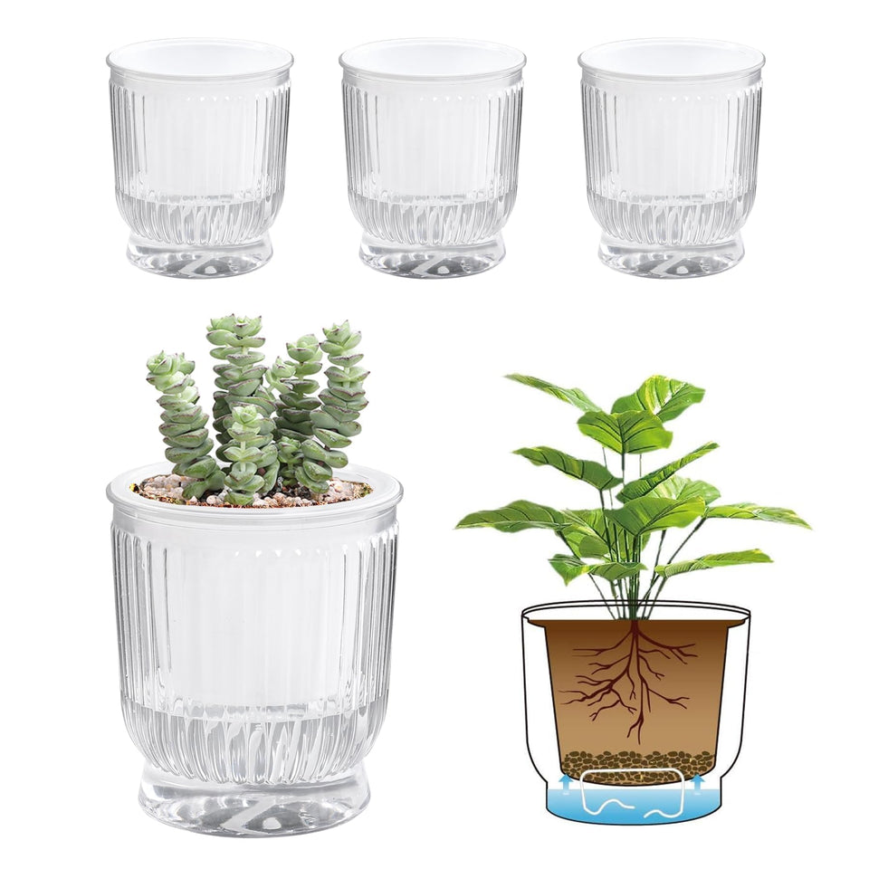 T4U 4-inch self-watering pot with reservoir view for indoor plants
