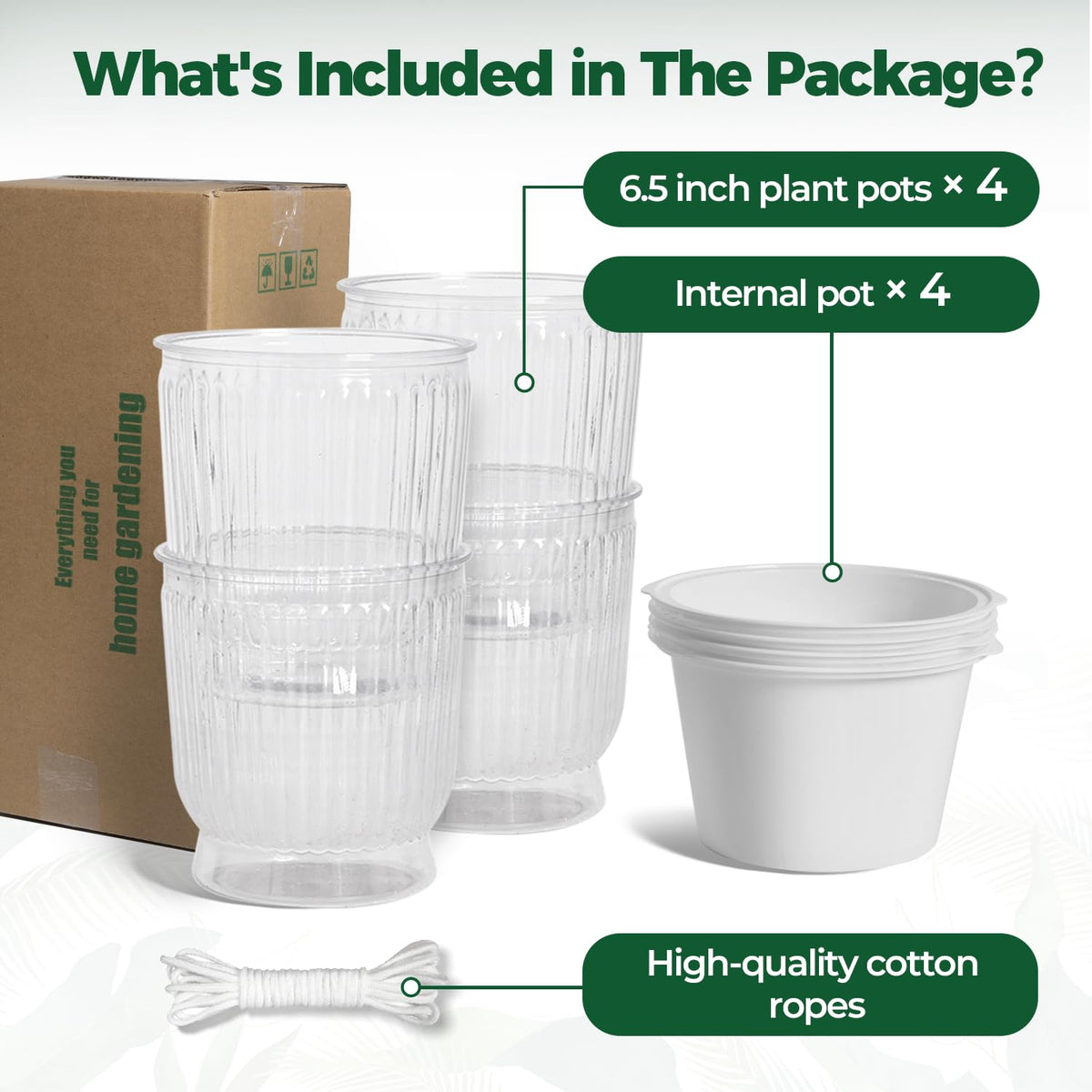 T4U 4-pack self-watering planters is ideal for multiple indoor plants.