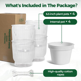 T4U 4-pack self-watering planters is ideal for multiple indoor plants.