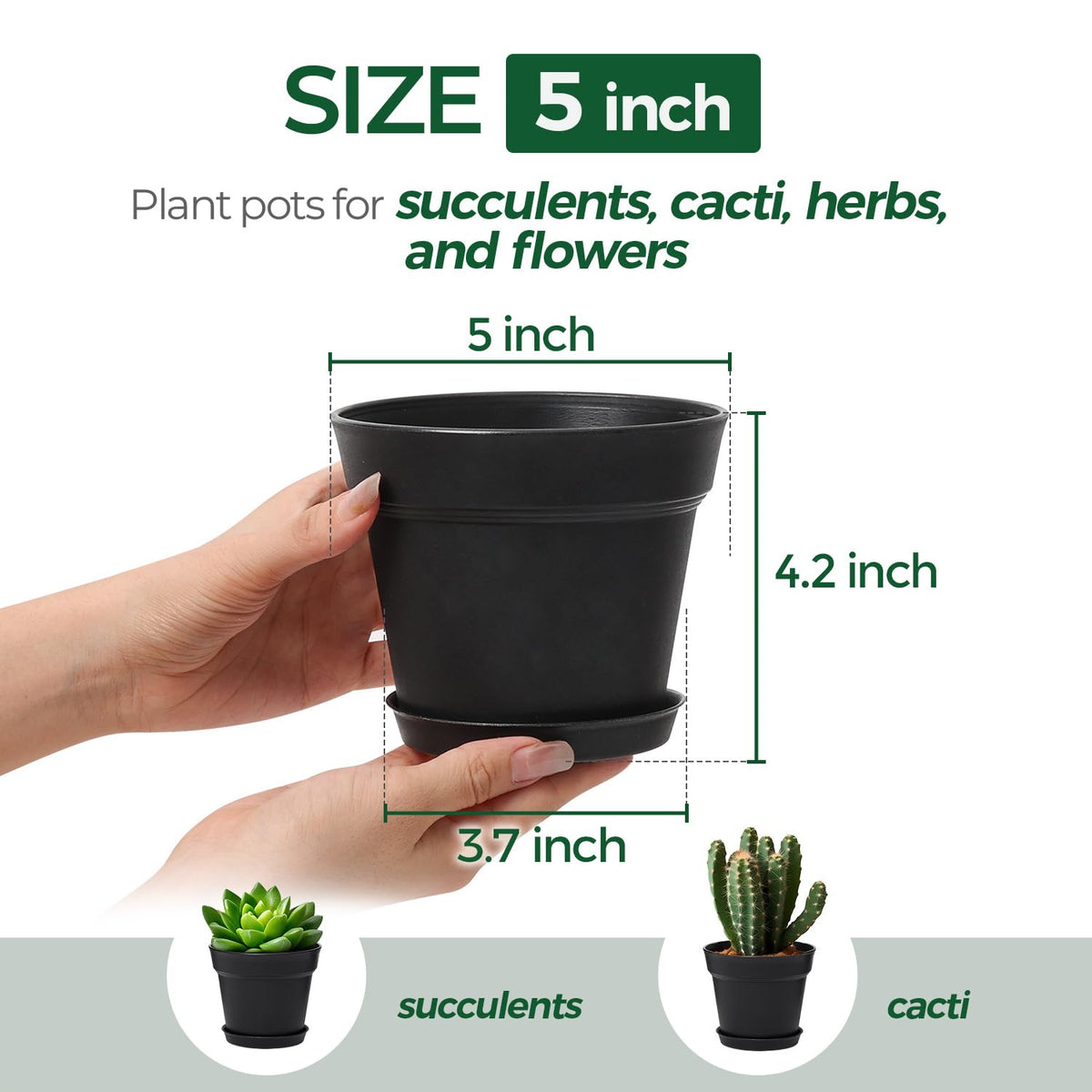 T4U durable lightweight 5-inch pot for easy handling and outdoor use.