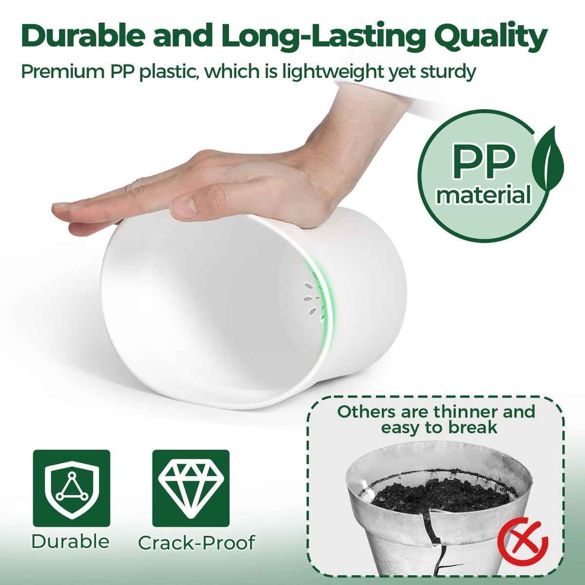 T4U 6-inch pot with saucer preventing spills during watering.