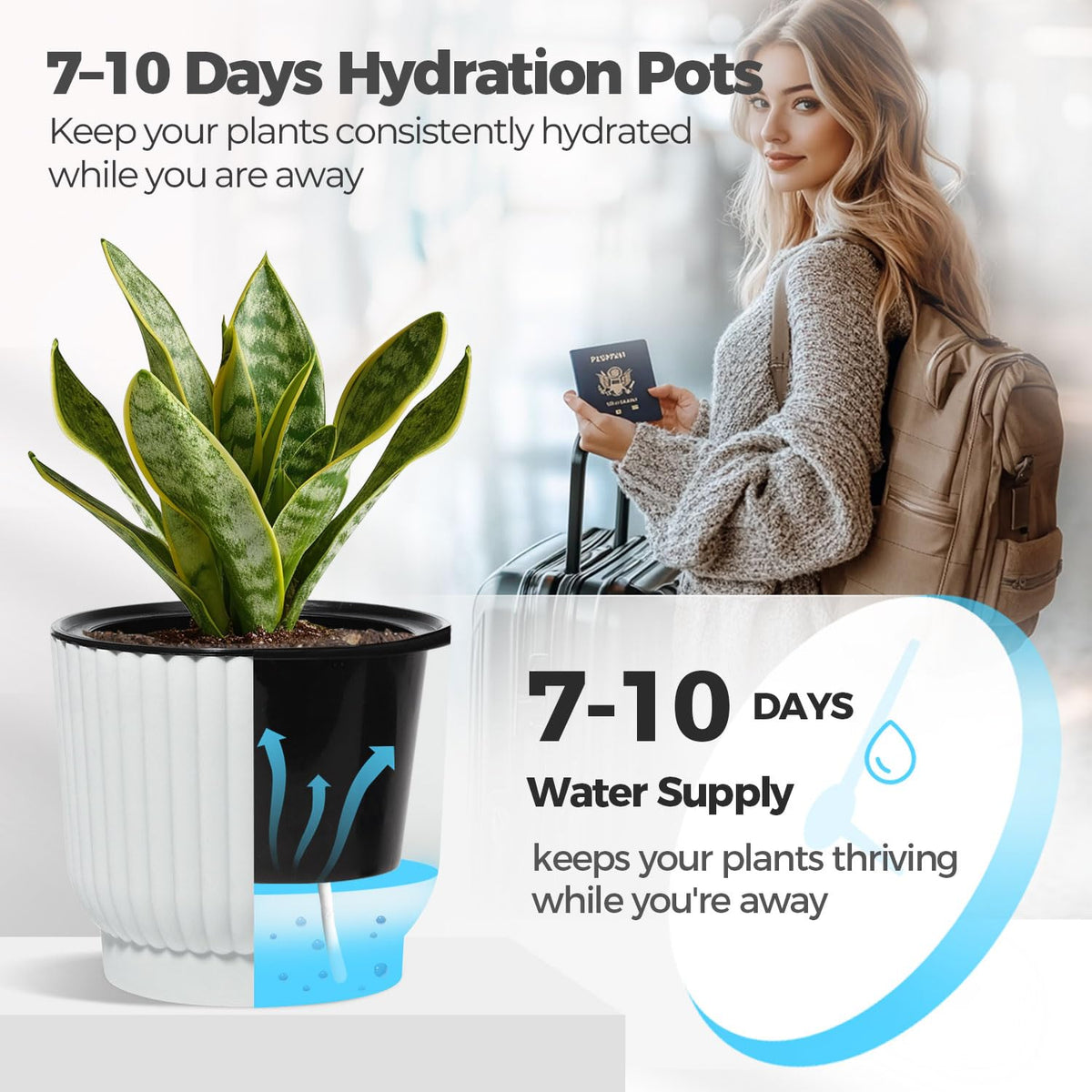 T4U durable PP material keeps pots lightweight yet sturdy.