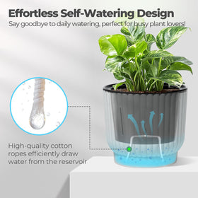 T4U white 6-inch planter with modern design.