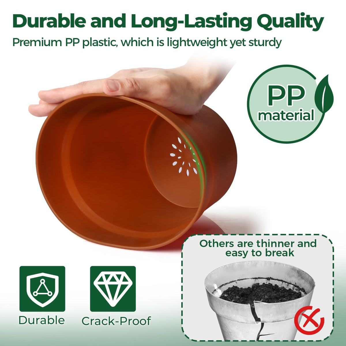 T4U six-pack plant pots with saucers for clean spills indoors or outdoors
