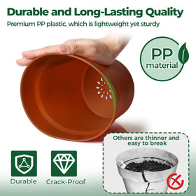 T4U six-pack plant pots with saucers for clean spills indoors or outdoors