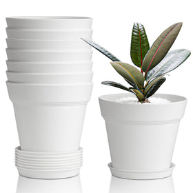 T4U 8-pack 4-inch pots with saucers protect surfaces and simplify watering