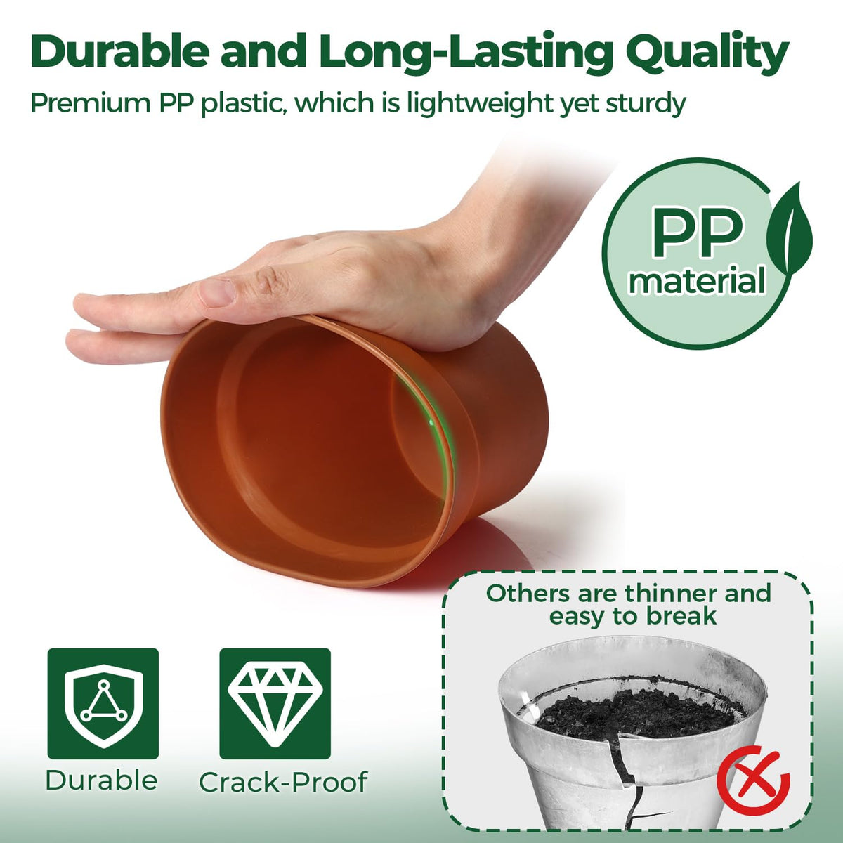 T4U 8-pack plant pots with matching saucers for neat displays.
