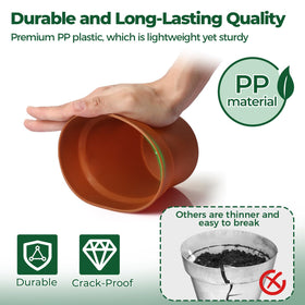 T4U 8-pack plant pots with matching saucers for neat displays.