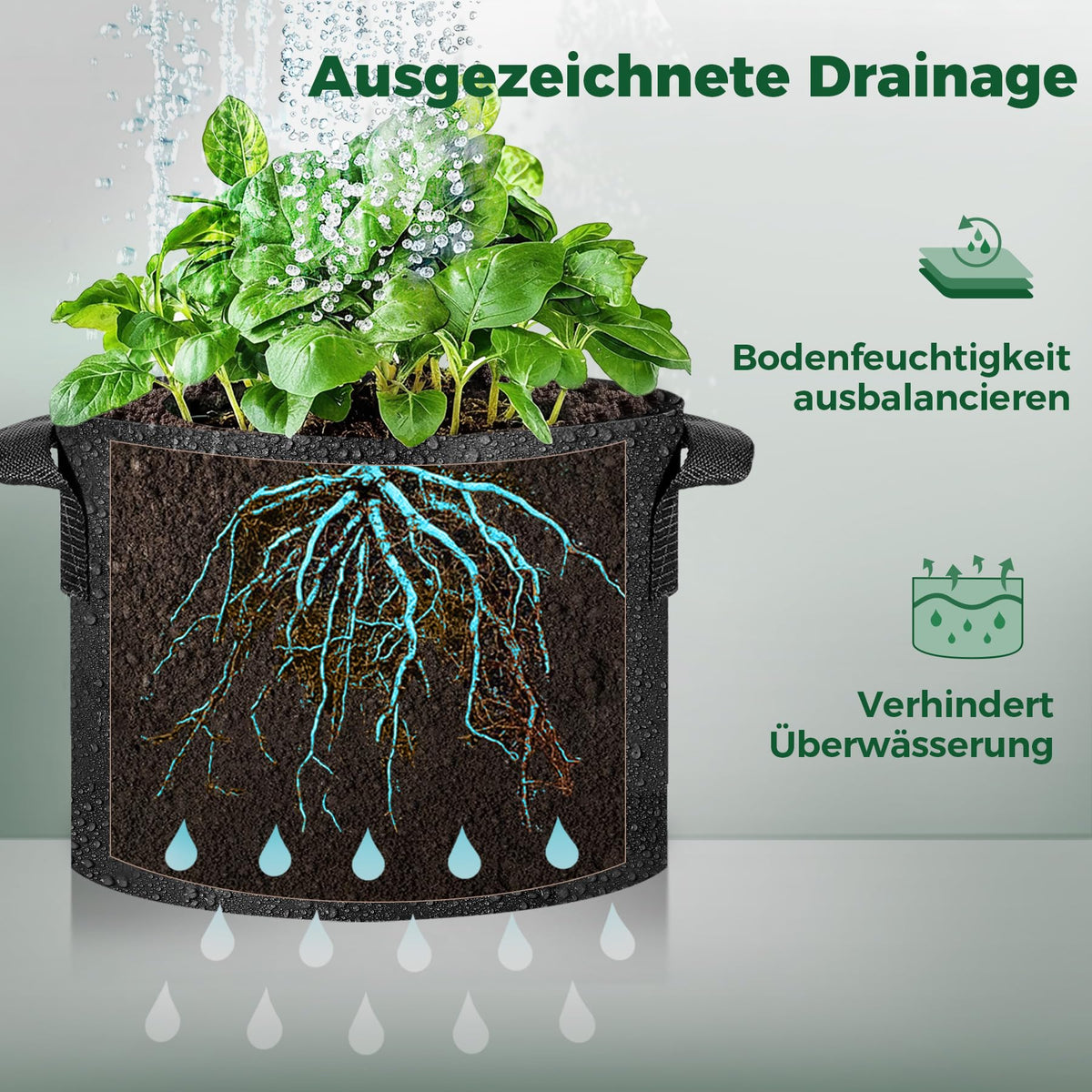 T4U air-root pruning bag, close-up highlights root airflow and pruning