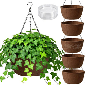 T4U brown fabric hanging planter setup for outdoor decor and air pruning.