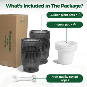 T4U clear water level indicator 4in pot helps prevent overwatering.