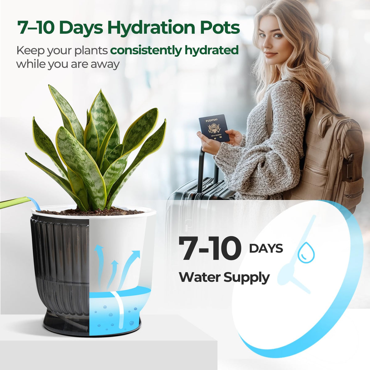 T4U cotton rope watering system 4in pot provides steady moisture delivery.