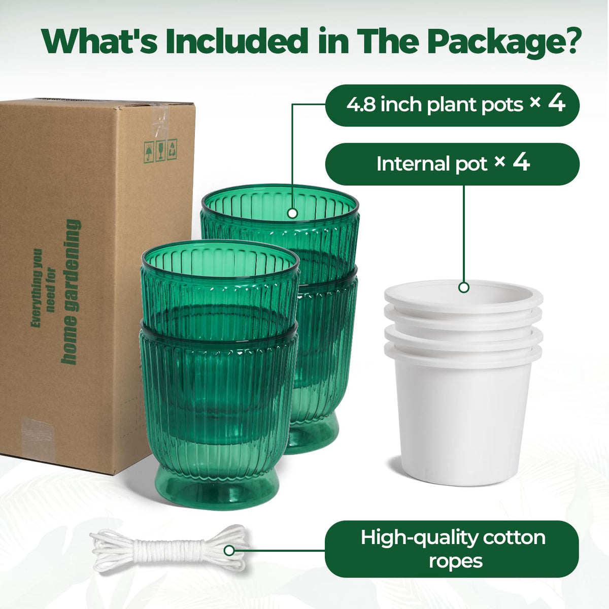 T4U cotton rope wick system delivers moisture as needed.