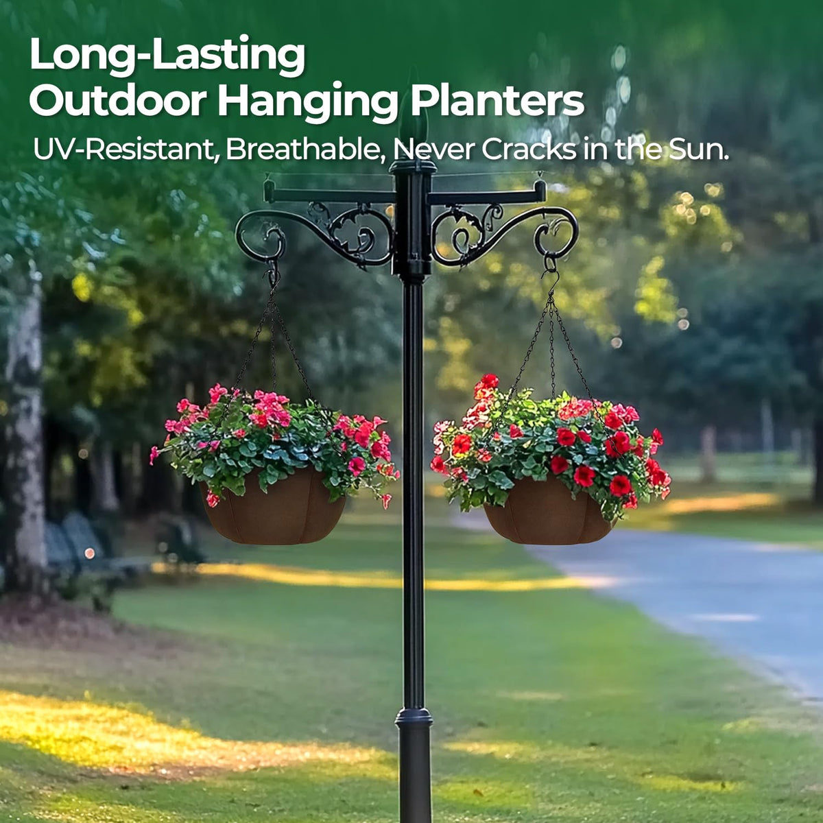 All-weather design of T4U planters with durable materials.