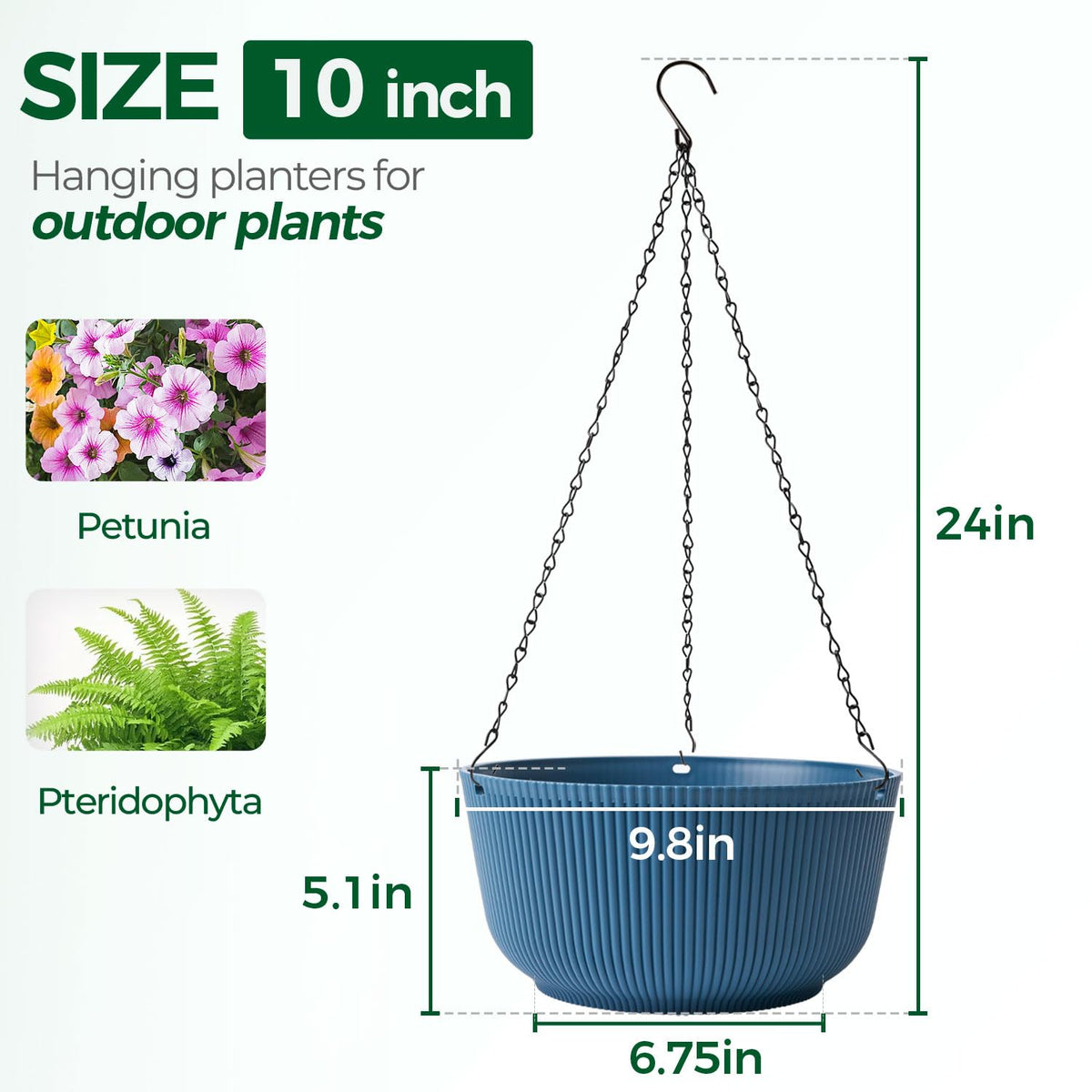 T4U blue hanging planter with elegant design for modern interiors.
