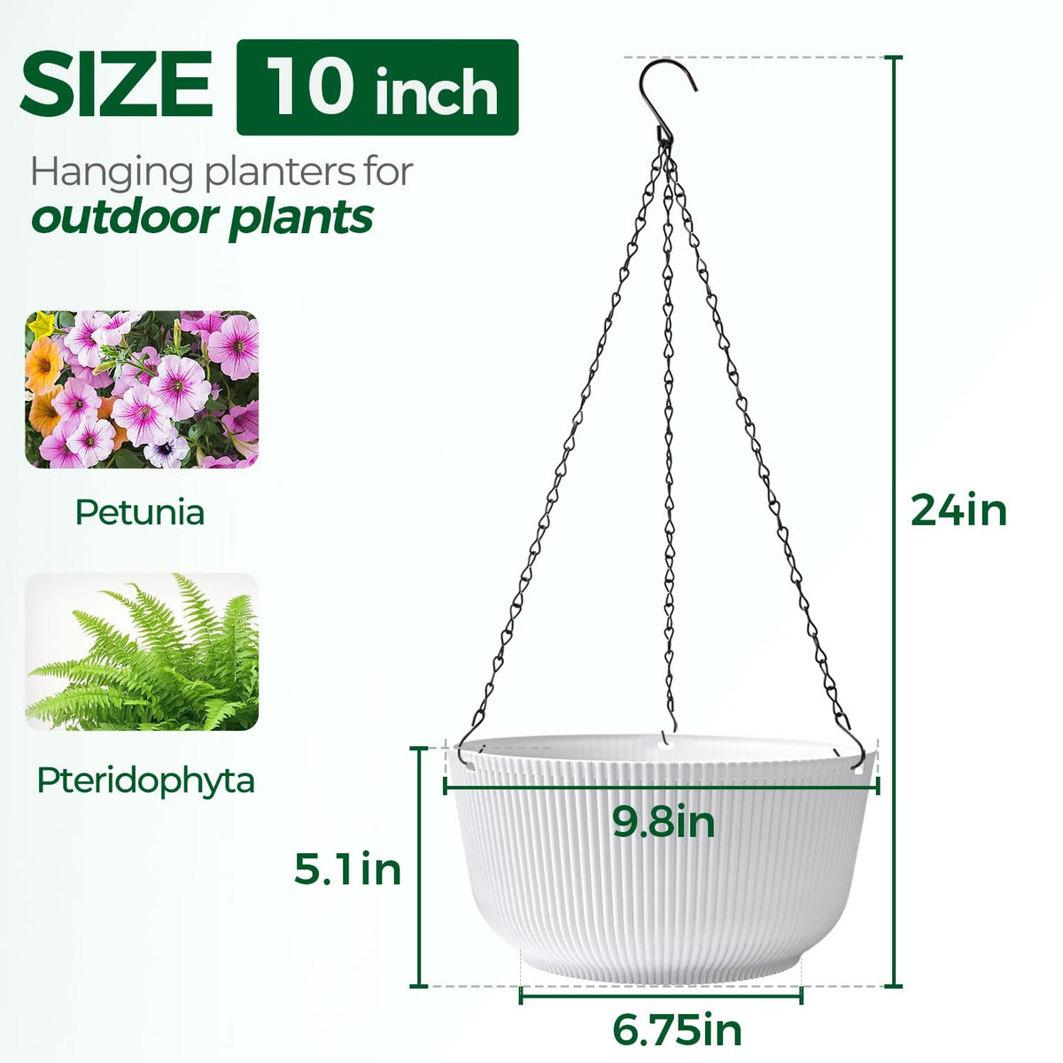 T4U hanging planter showing drainage hole and plug for watering control