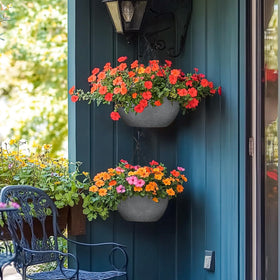 T4U grey planter suitable for indoor and outdoor use on porches and patios.
