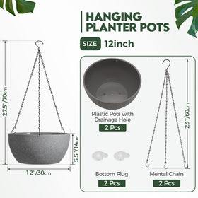 T4U grey round hanging planter on a porch adds fresh ambience.