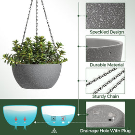 T4U grey planter shown on table, ideal decorative centerpiece.